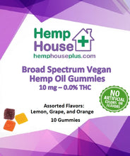 Load image into Gallery viewer, Broad Spectrum Vegan Hemp Oil Gummies 10 mg - 10 Count