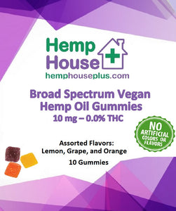 Broad Spectrum Vegan Hemp Oil Gummies 10 mg - 10 Count